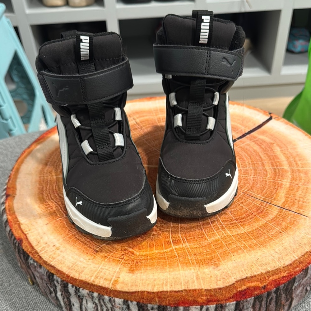PUMA Kids Black High-Top Sneakers